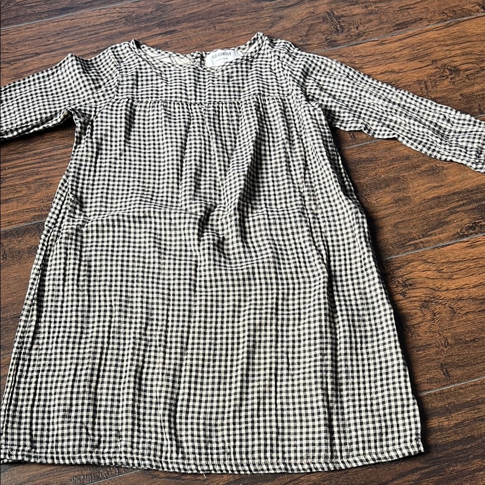 Zara Black and White Pleated Sundress with Bishop Sleeves